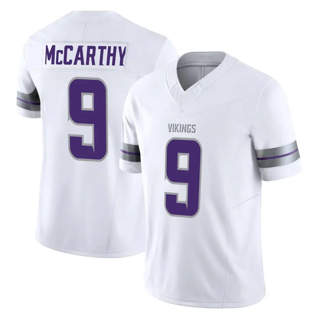 Blackjersey M.Vikings #9 J.J. McCarthy Player White Limited Alternate Vapor F.U.S.E. Home Game Stitched Jerseys