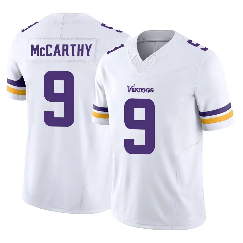 Blackjersey M.Vikings #9 J.J. McCarthy Player White Limited Vapor F.U.S.E. Home Game Stitched Jerseys