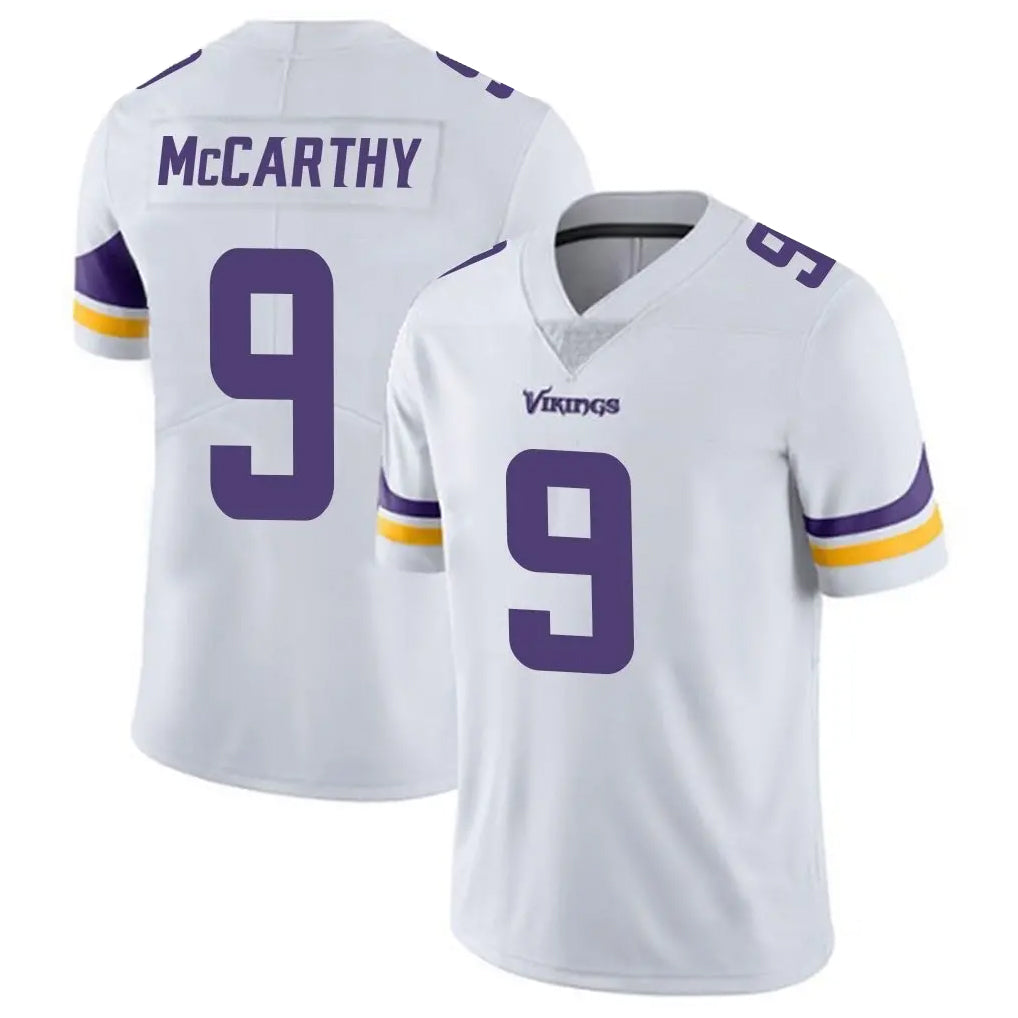 Blackjersey M.Vikings #9 J.J. McCarthy Player White Limited Vapor Untouchable Home Game Stitched Jerseys