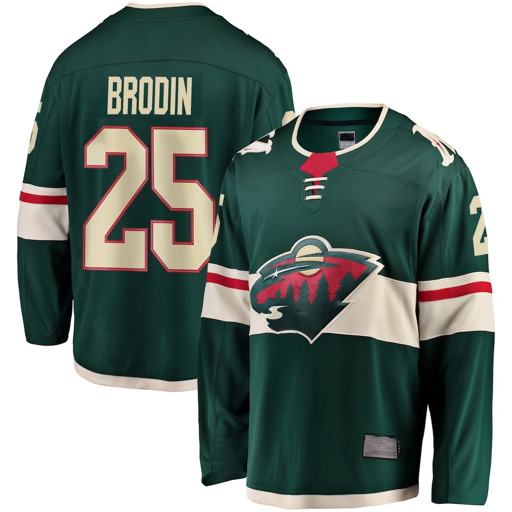 Blackjersey M.Wild #25 Jonas Brodin Green Breakaway Jerseys