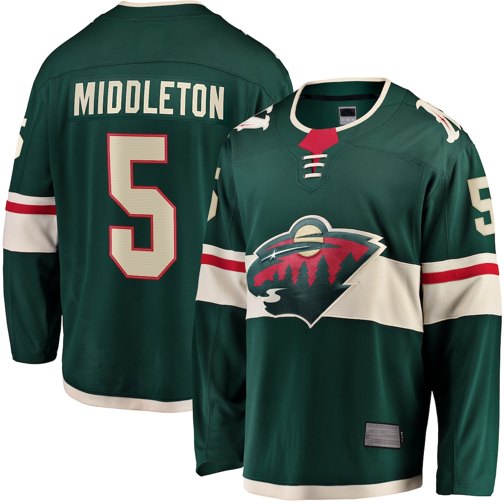 Blackjersey M.Wild #5 Jake Middleton Green Home Breakaway Player Jerseys