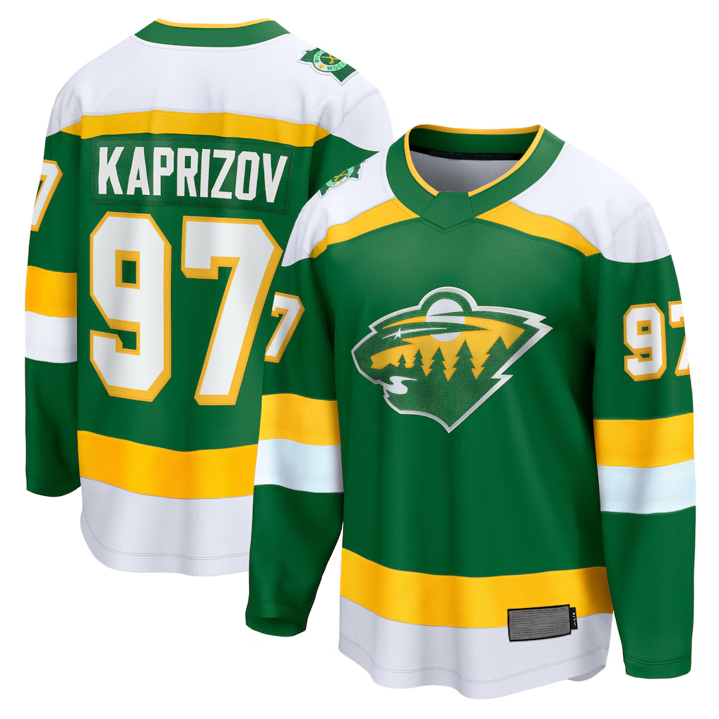 Blackjersey M.Wild #97 Kirill Kaprizov Green 2023-24 Alternate Breakaway Jerseys
