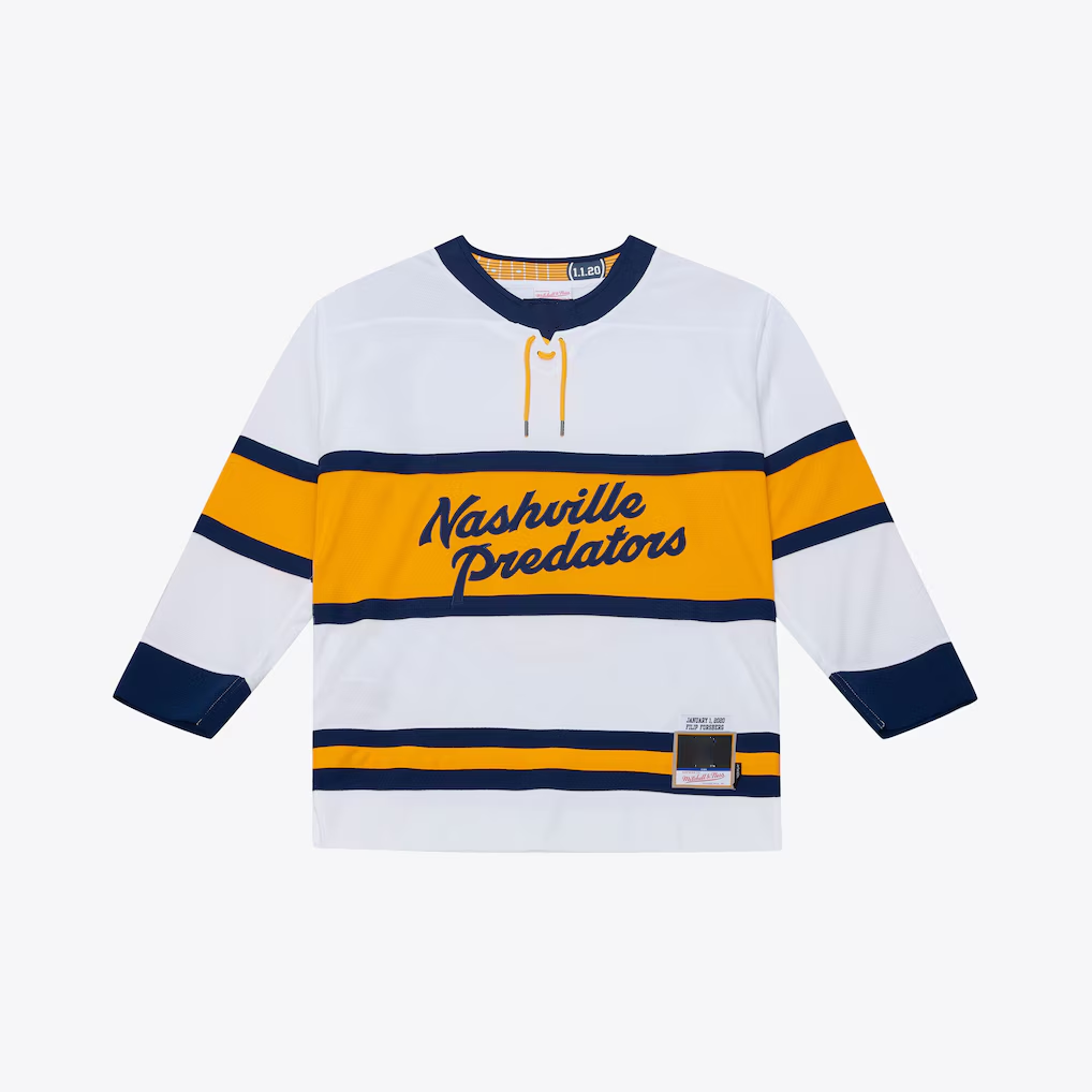 Blackjersey N.Predators Filip Forsberg Mitchell & Ness White 2020 Power Play Jerseys