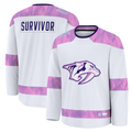 Blackjersey N.Predators White Hockey Fights Cancer Survivor Practice Jerseys