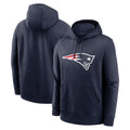Blackjersey NE.Patriots Navy LOGO Pullover Hoodies Home Game Blank Player Stitched Jerseys