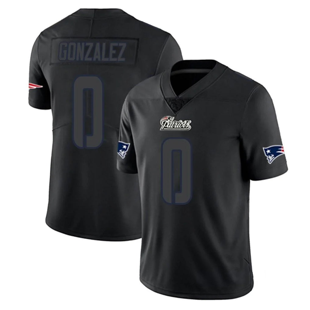 Blackjersey NE.Patriots #0 Christian Gonzalez Player Black Impact LImited Home Game Stitched Jerseys