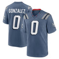 Blackjersey NE.Patriots #0 Christian Gonzalez Player Blue Rivalries Collection Home Game Stitched Jerseys