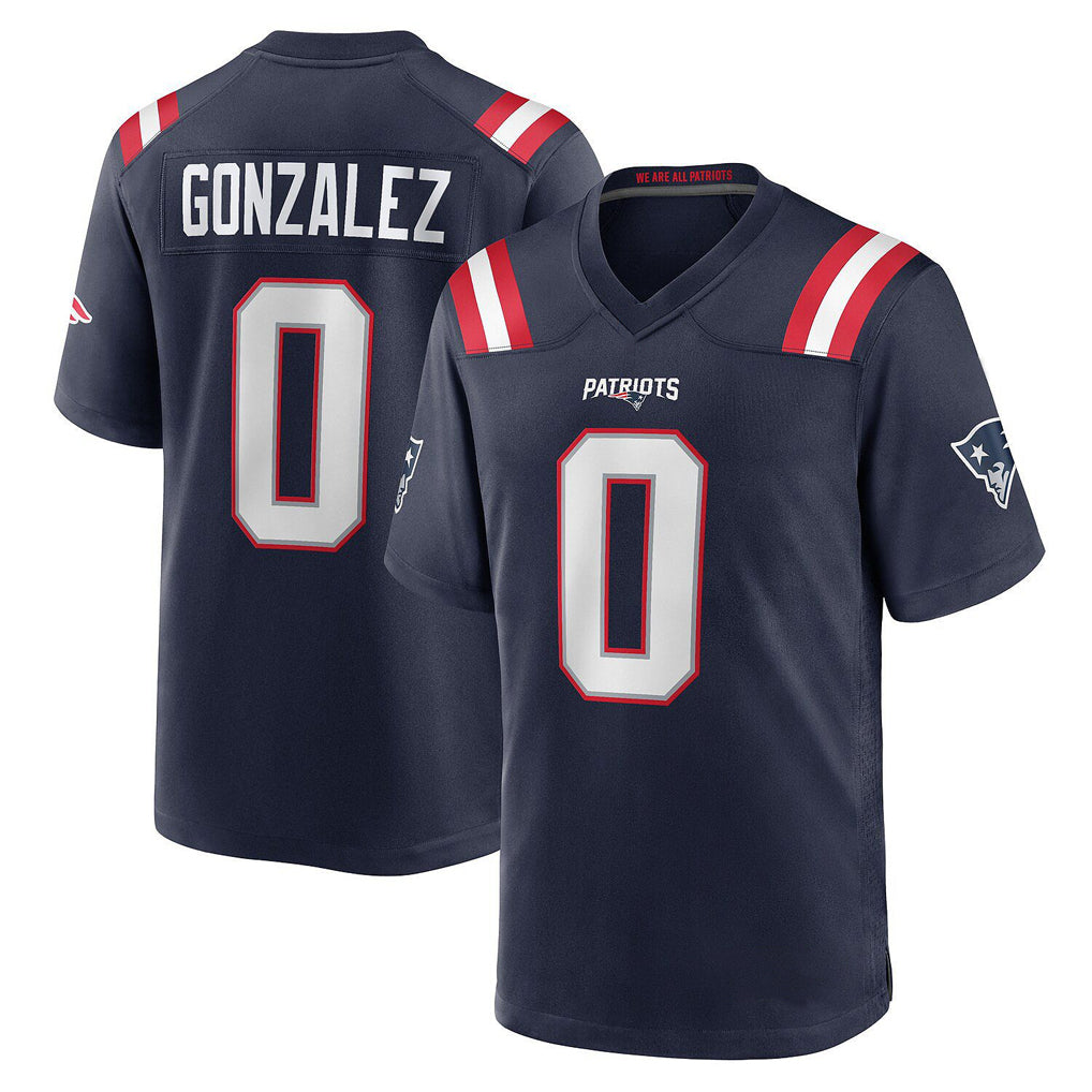 Blackjersey NE.Patriots #0 Christian Gonzalez Player Navy Home Game Stitched Jerseys