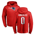 Blackjersey NE.Patriots #0 Christian Gonzalez Player Red LOGO Pullover Hoodies Home Game Stitched Jerseys