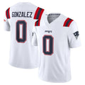 Blackjersey NE.Patriots #0 Christian Gonzalez Player White Limited Vapor F.U.S.E. Home Game Stitched Jerseys