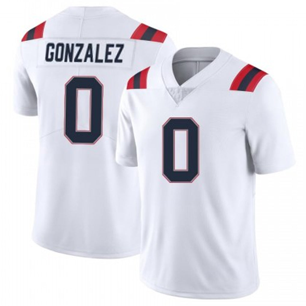Blackjersey NE.Patriots #0 Christian Gonzalez Player White Vapor Untouchable Home Game Stitched Jerseys