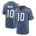 Blackjersey NE.Patriots #10 Drake Maye Player Blue Rivalries Collection Home Game Stitched Jerseys