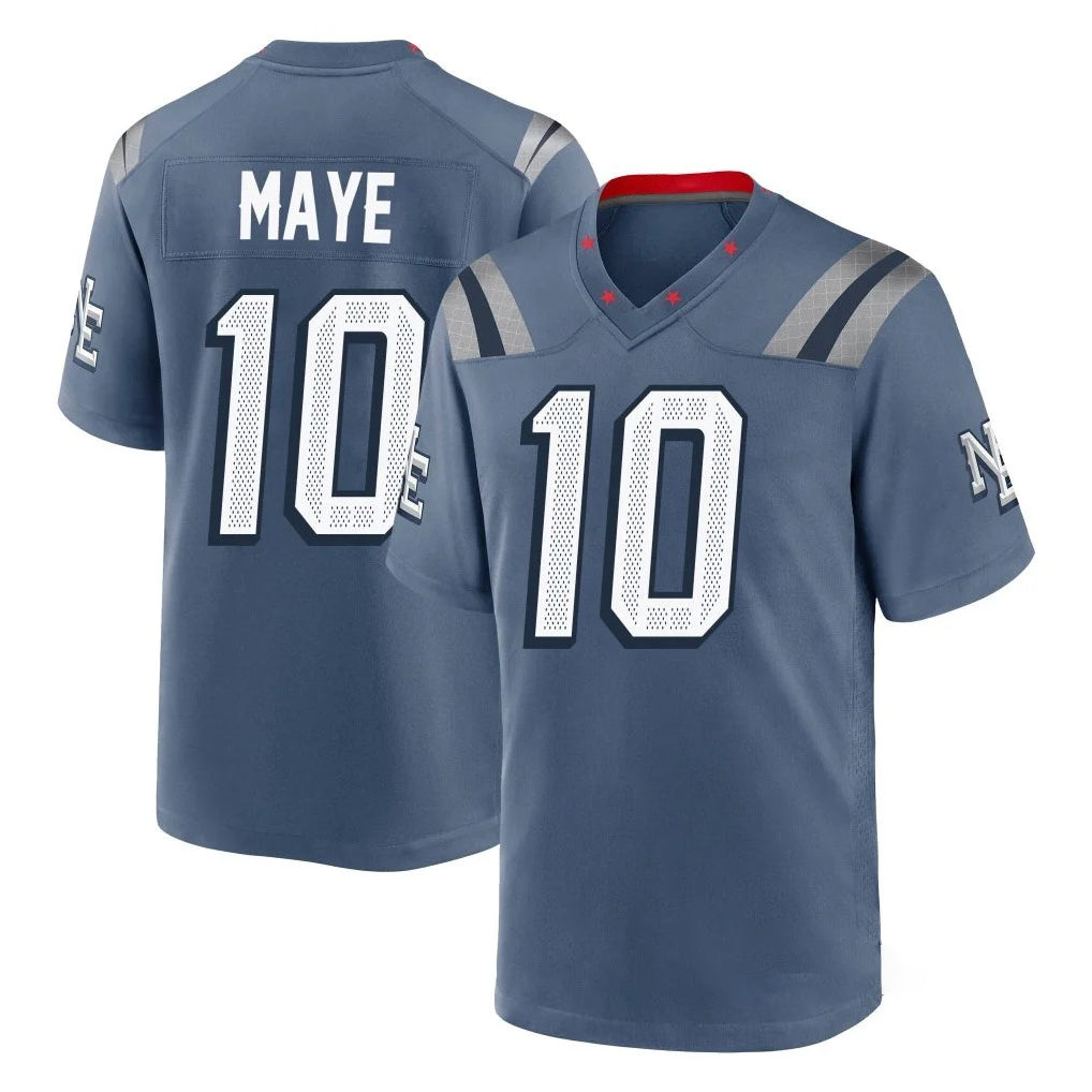 Blackjersey NE.Patriots #10 Drake Maye Player Blue Rivalries Collection Home Game Stitched Jerseys