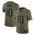 Blackjersey NE.Patriots #10 Drake Maye Player Olive Salute To Service Limited Stitched Jerseys