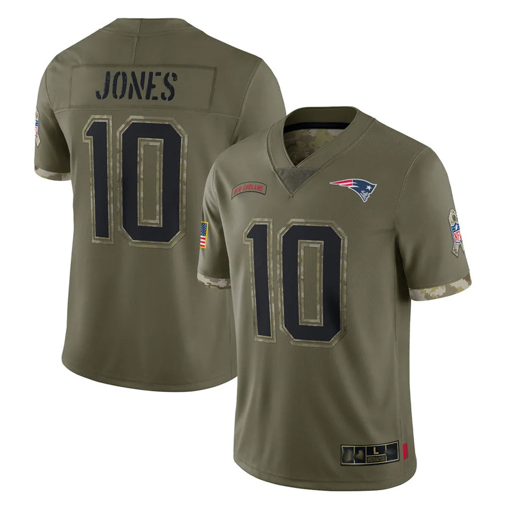 Blackjersey NE.Patriots #10 Drake Maye Player Olive Salute To Service Limited Stitched Jerseys