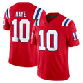 Blackjersey NE.Patriots #10 Drake Maye Player Red Limited Vapor F.U.S.E. Home Game Stitched Jerseys