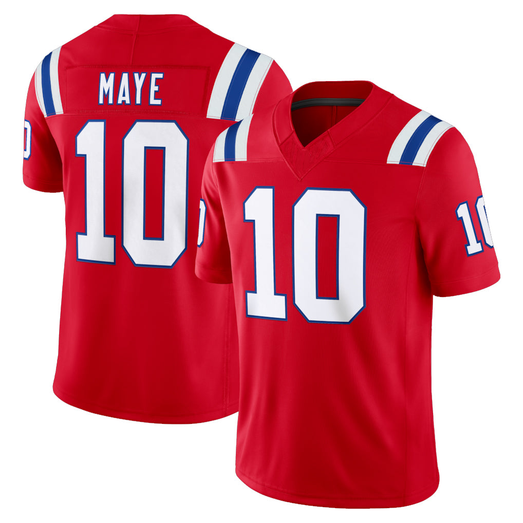 Blackjersey NE.Patriots #10 Drake Maye Player Red Limited Vapor F.U.S.E. Home Game Stitched Jerseys