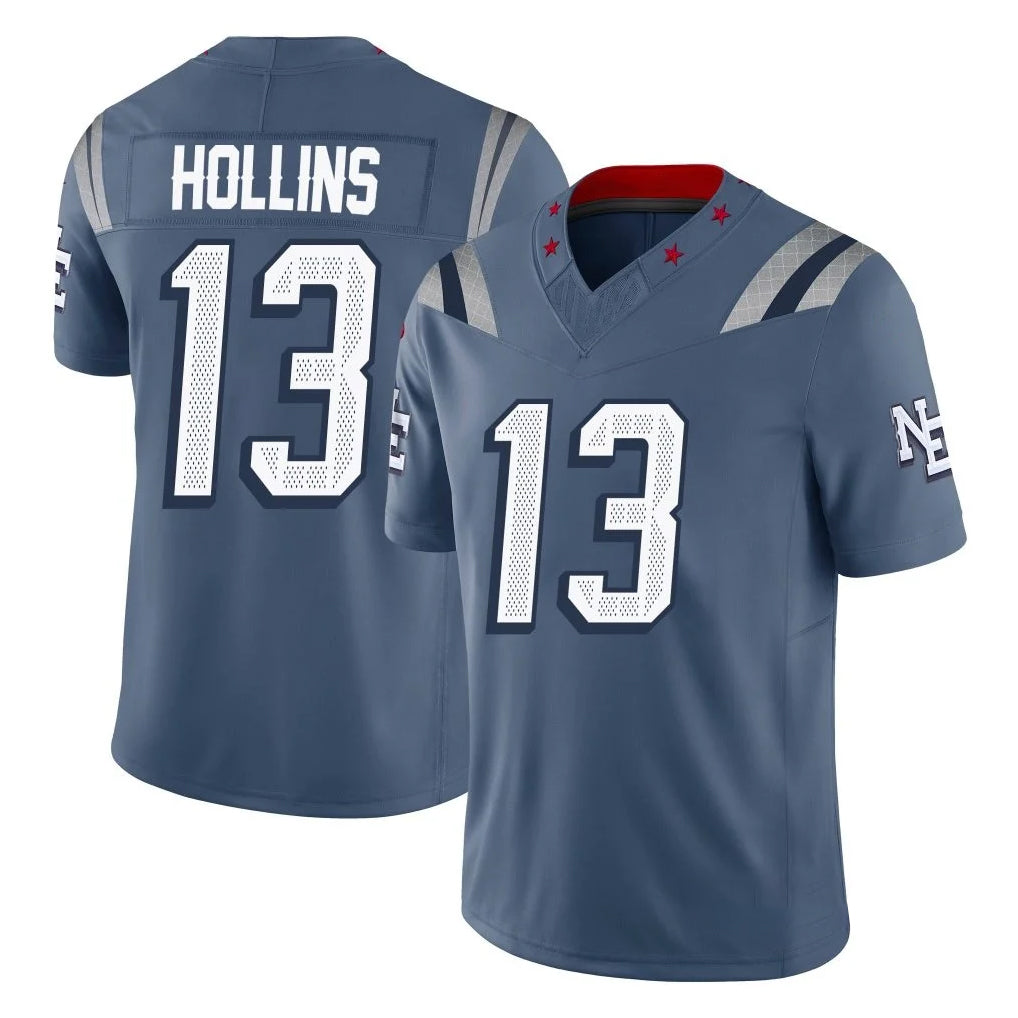 Blackjersey NE.Patriots #13 Mack Hollins Player Blue Limited Rivalries Collection Home Game Stitched Jerseys