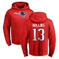 Blackjersey NE.Patriots #13 Mack Hollins Player Red LOGO Pullover Hoodies Home Game Stitched Jerseys