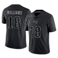 Blackjersey NE.Patriots #18 Kyle Williams Player Black Reflective LImited Home Game Stitched Jerseys