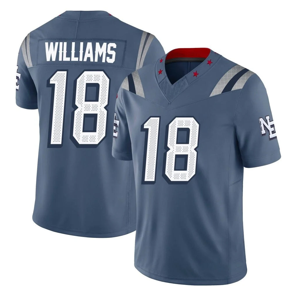 Blackjersey NE.Patriots #18 Kyle Williams Player Blue Limited Rivalries Collection Home Game Stitched Jerseys