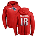 Blackjersey NE.Patriots #18 Kyle Williams Player Red LOGO Pullover Hoodies Home Game Stitched Jerseys
