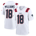 Blackjersey NE.Patriots #18 Kyle Williams Player White Home Game Stitched Jerseys