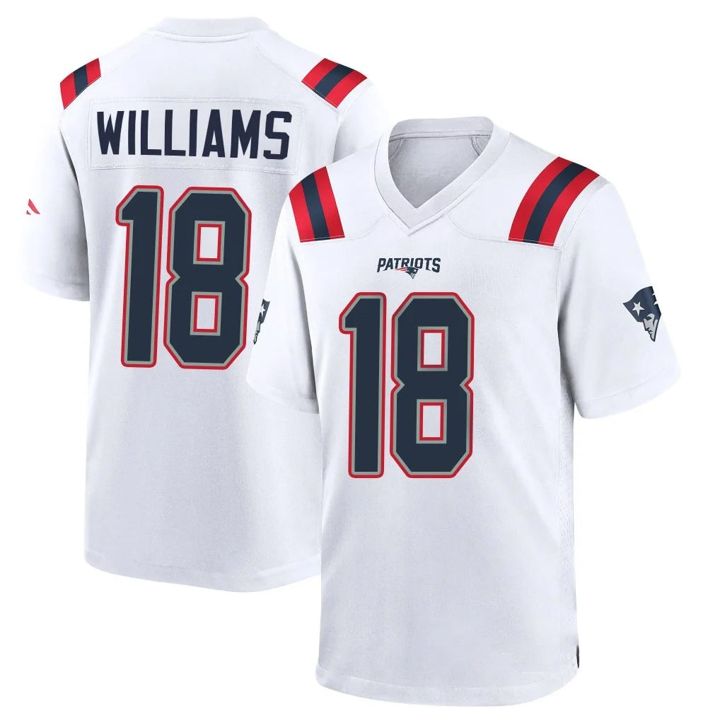 Blackjersey NE.Patriots #18 Kyle Williams Player White Home Game Stitched Jerseys