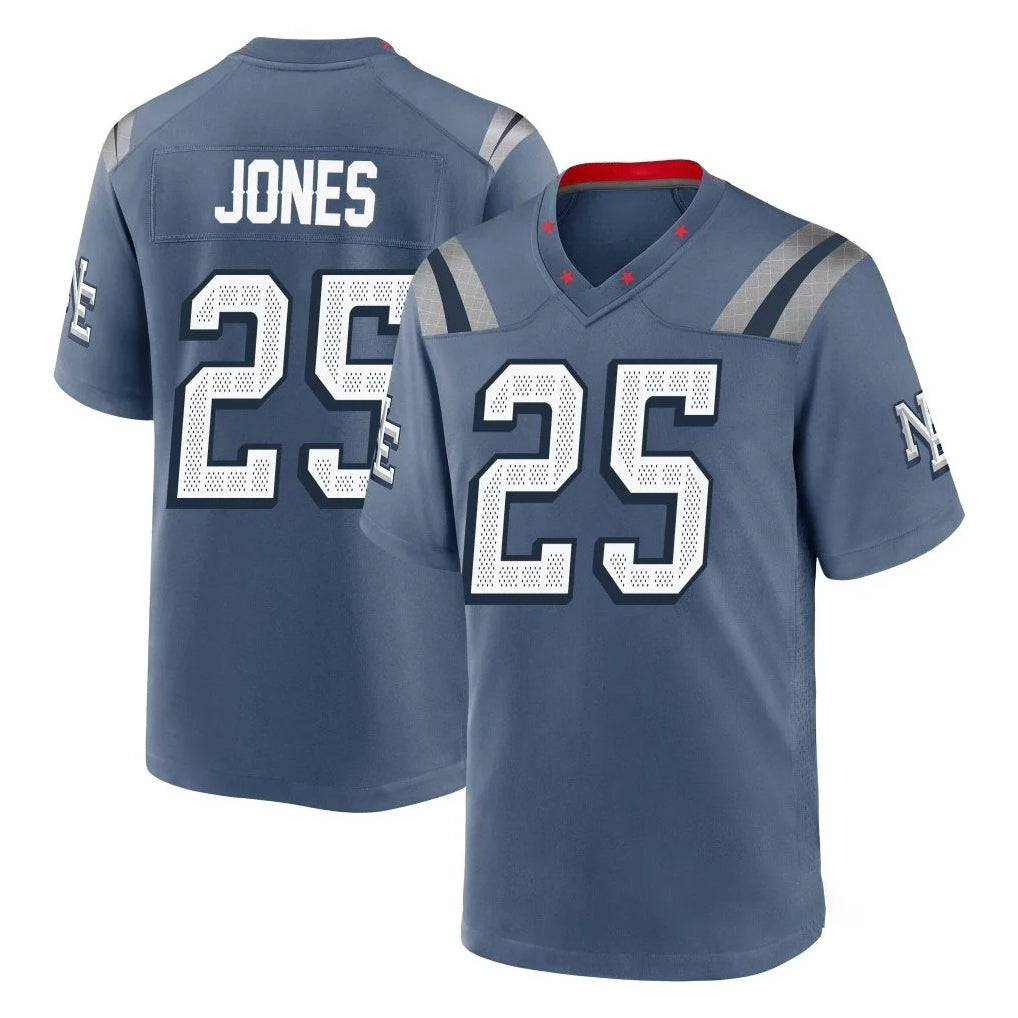 Blackjersey NE.Patriots #25 Marcus Jones Player Blue Rivalries Collection Home Game Stitched Jerseys