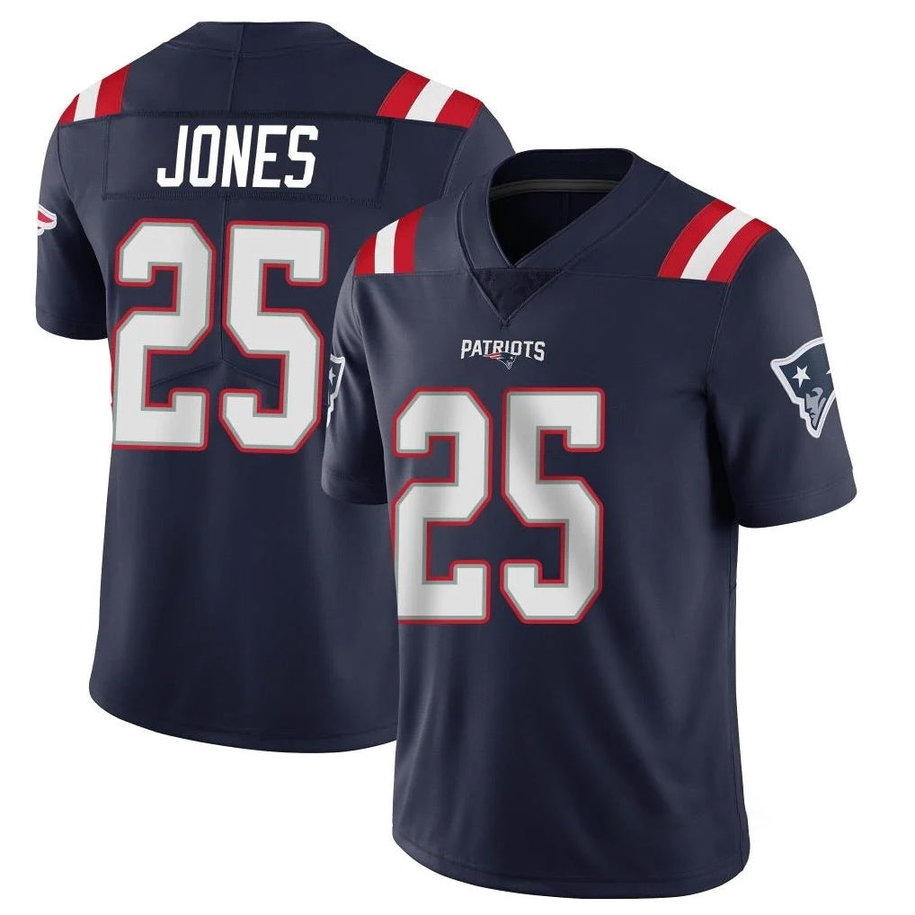 Blackjersey NE.Patriots #25 Marcus Jones Player Navy Vapor Untouchable Home Game Stitched Jerseys