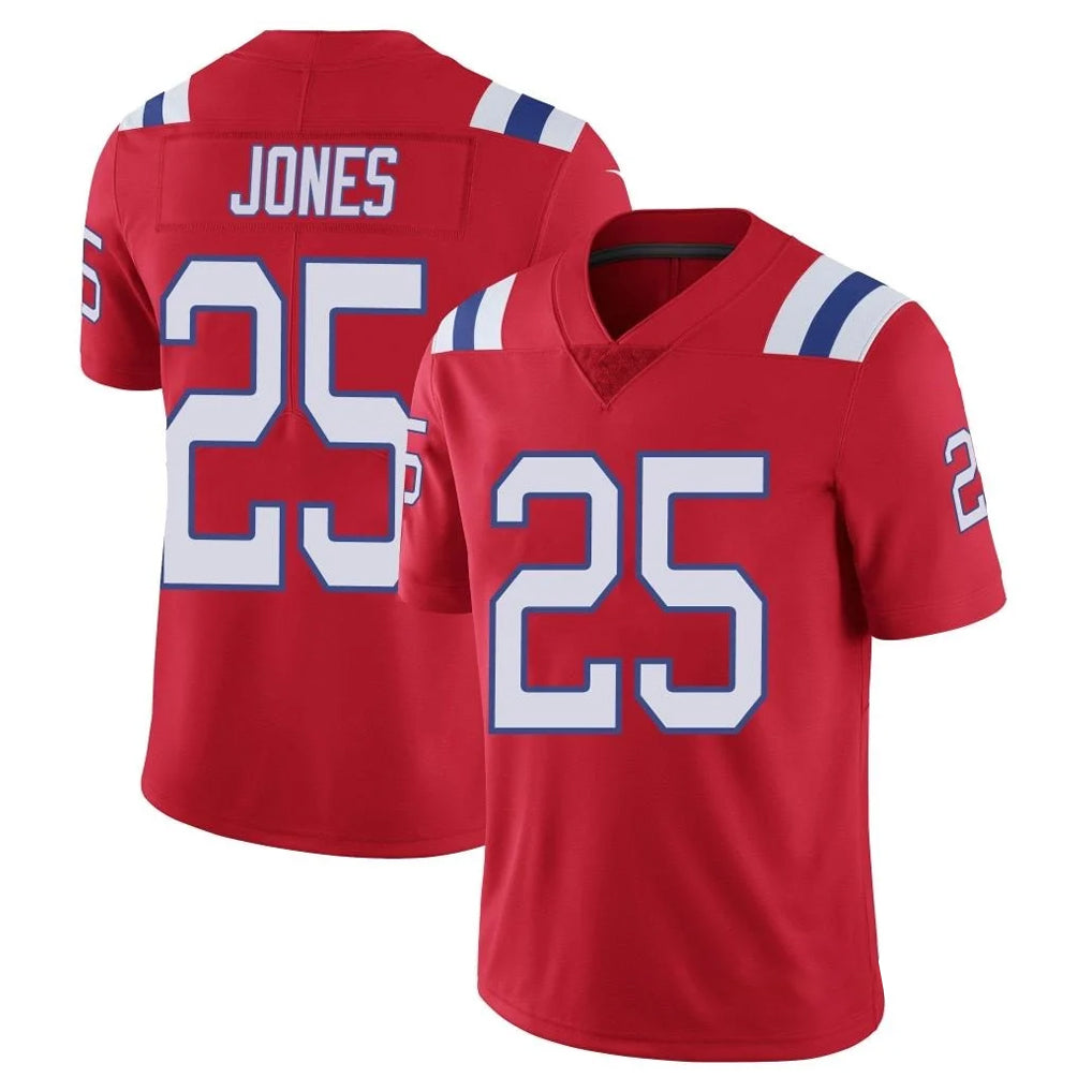 Blackjersey NE.Patriots #25 Marcus Jones Player Red Vapor Untouchable Home Game Stitched Jerseys