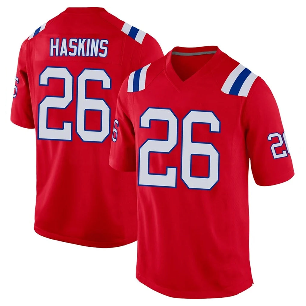 Blackjersey NE.Patriots #26 Hassan Haskins Player Red Home Game Stitched Jerseys