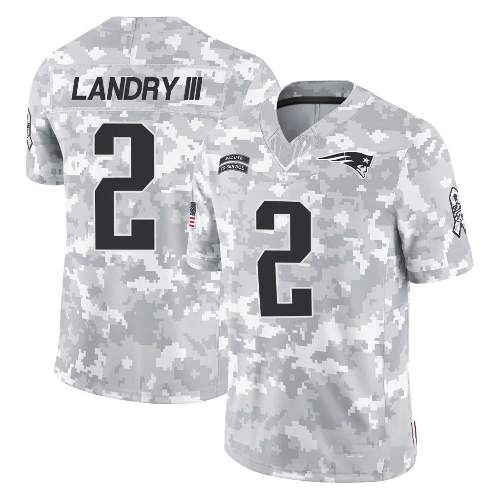 Blackjersey NE.Patriots #2 Harold Landry III Player Arctic Camo Salute To Service Limited Game Stitched Jerseys
