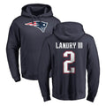 Blackjersey NE.Patriots #2 Harold Landry III Player Navy LOGO Pullover Hoodies Home Game Stitched Jerseys
