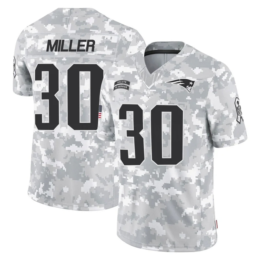 Blackjersey NE.Patriots #30 Jam Miller Player Arctic Camo Salute To Service Limited Game Stitched Jerseys
