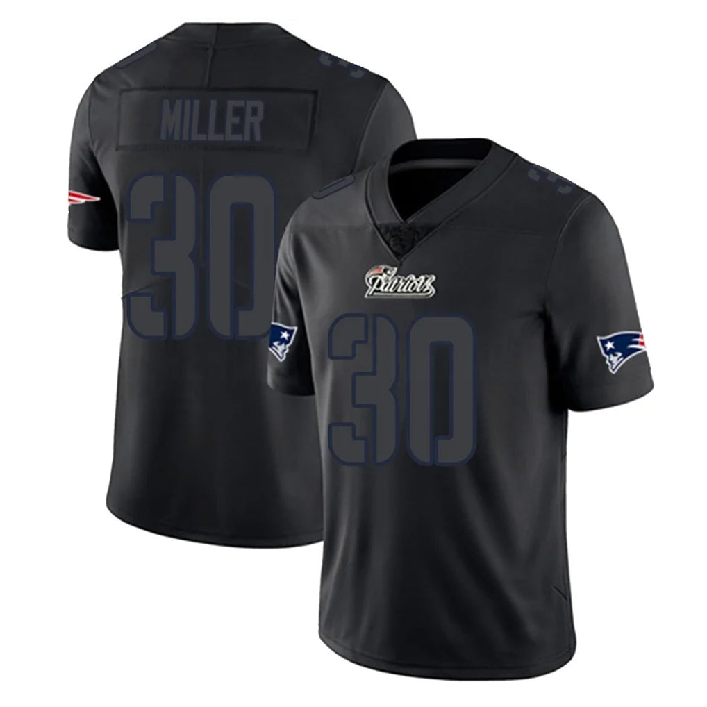 Blackjersey NE.Patriots #30 Jam Miller Player Black Impact LImited Home Game Stitched Jerseys