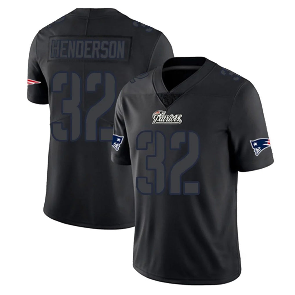 Blackjersey NE.Patriots #32 TreVeyon Henderson Player Black Impact LImited Home Game Stitched Jerseys