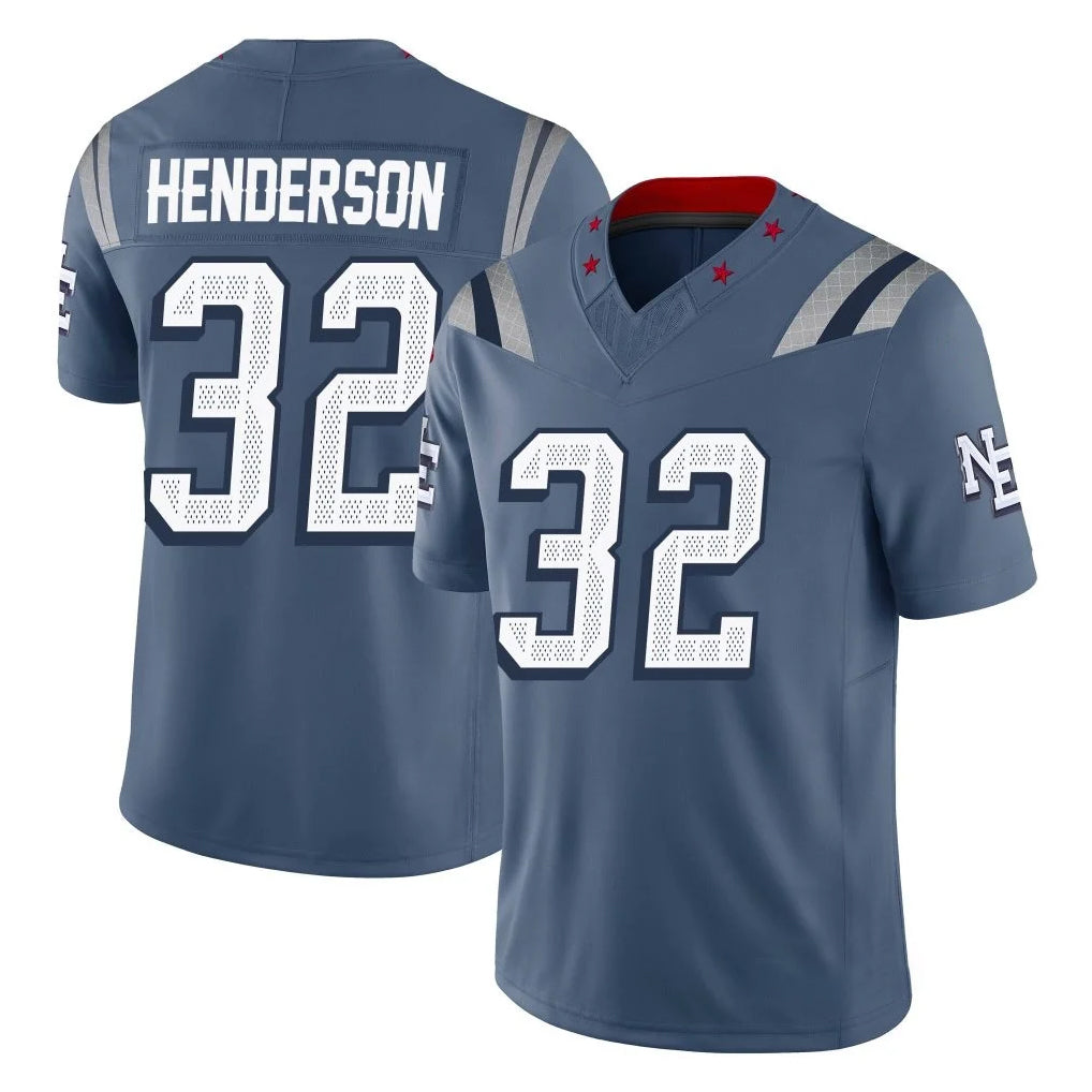 Blackjersey NE.Patriots #32 TreVeyon Henderson Player Blue Limited Rivalries Collection Home Game Stitched Jerseys