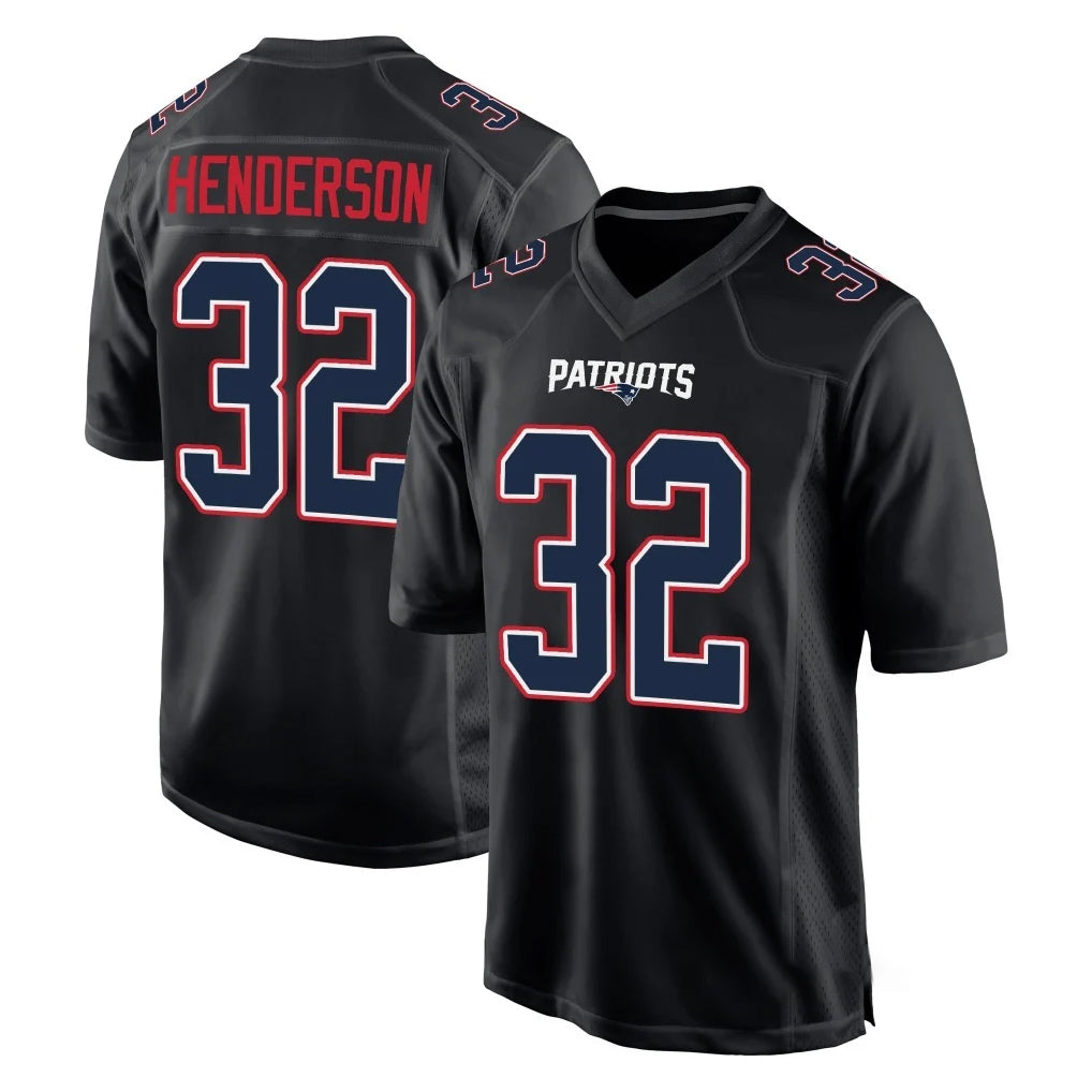 Blackjersey NE.Patriots #32 TreVeyon Henderson Player Carbon Fashion Limited Home Game Stitched Jerseys