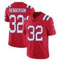 Blackjersey NE.Patriots #32 TreVeyon Henderson Player Red Vapor Untouchable Home Game Stitched Jerseys