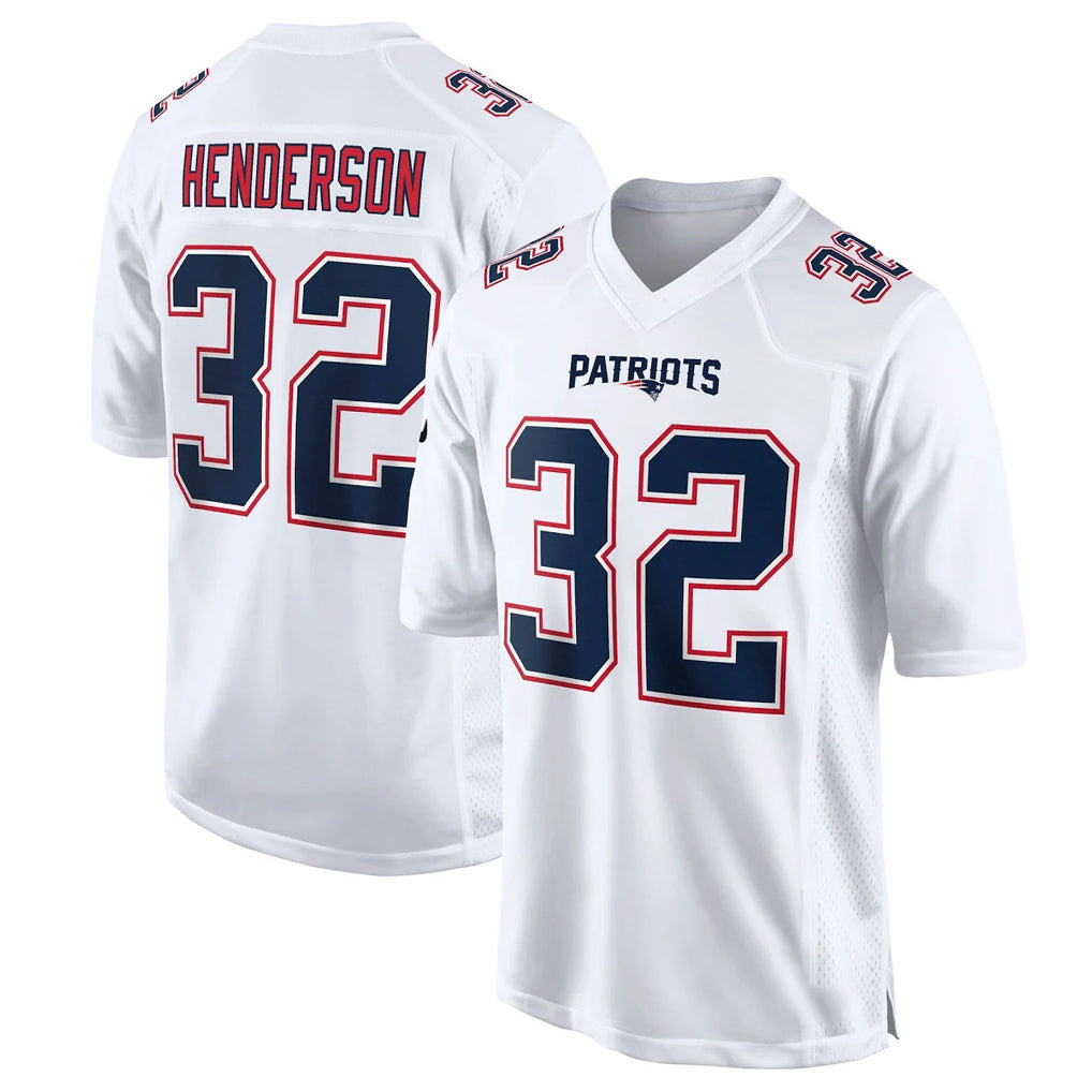 Blackjersey NE.Patriots #32 TreVeyon Henderson Player White Fashion Limited Home Game Stitched Jerseys