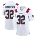 Blackjersey NE.Patriots #32 TreVeyon Henderson Player White Home Game Stitched Jerseys