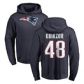 Blackjersey NE.Patriots #48 Namdi Obiazor Player Navy LOGO Pullover Hoodies Home Game Stitched Jerseys