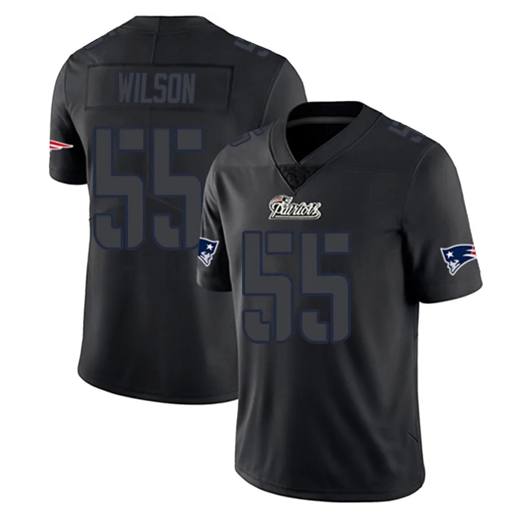 Blackjersey NE.Patriots #55 Jared Wilson Player Black Impact LImited Home Game Stitched Jerseys