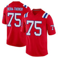 Blackjersey NE.Patriots #75 Alijah Vera-Tucker Player Red Home Game Stitched Jerseys