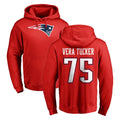 Blackjersey NE.Patriots #75 Alijah Vera-Tucker Player Red LOGO Pullover Hoodies Home Game Stitched Jerseys