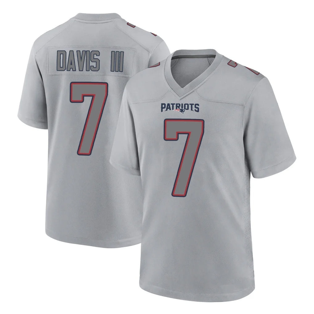 Blackjersey NE.Patriots #7 Carlton Davis III Player Gray Fashion Limited Home Game Stitched Jerseys
