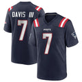 Blackjersey NE.Patriots #7 Carlton Davis III Player Navy Home Game Stitched Jerseys