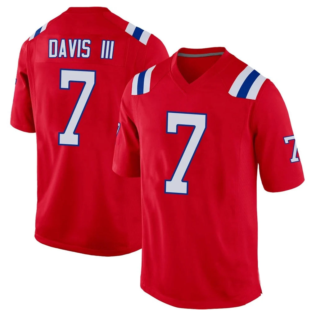 Blackjersey NE.Patriots #7 Carlton Davis III Player Red Home Game Stitched Jerseys