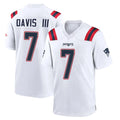 Blackjersey NE.Patriots #7 Carlton Davis III Player White Home Game Stitched Jerseys